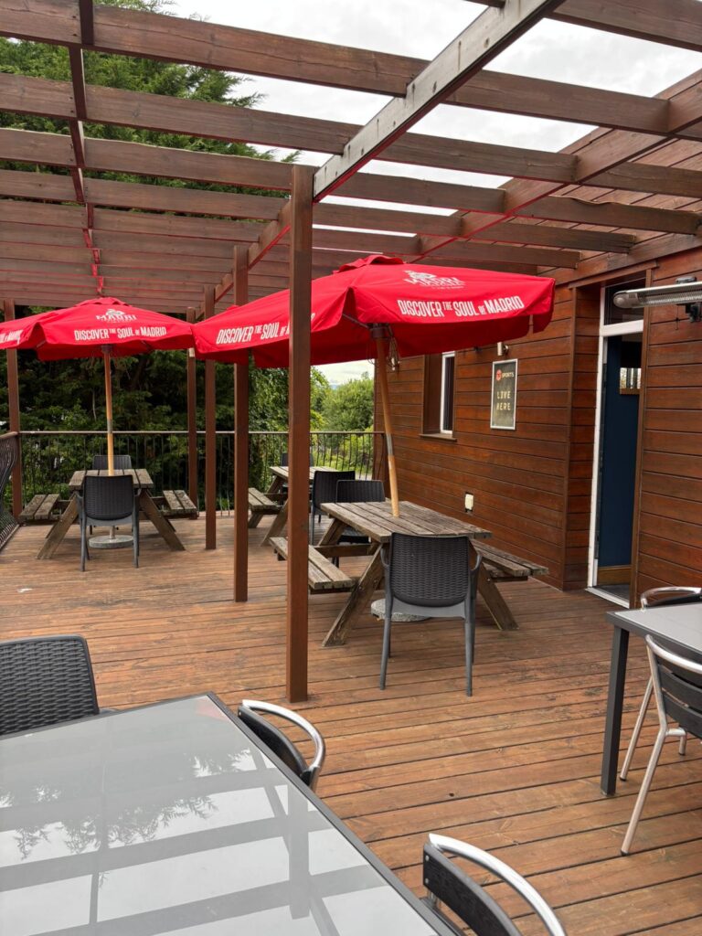 The beer garden decking at The Canalside